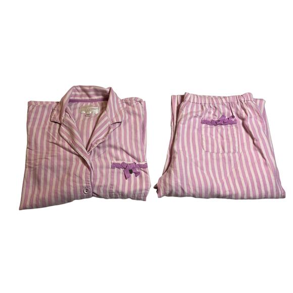 Victoria's Secret Stripe Pajama Set Size Large Cotton Loungewear Casual Colorful - Picture 1 of 13